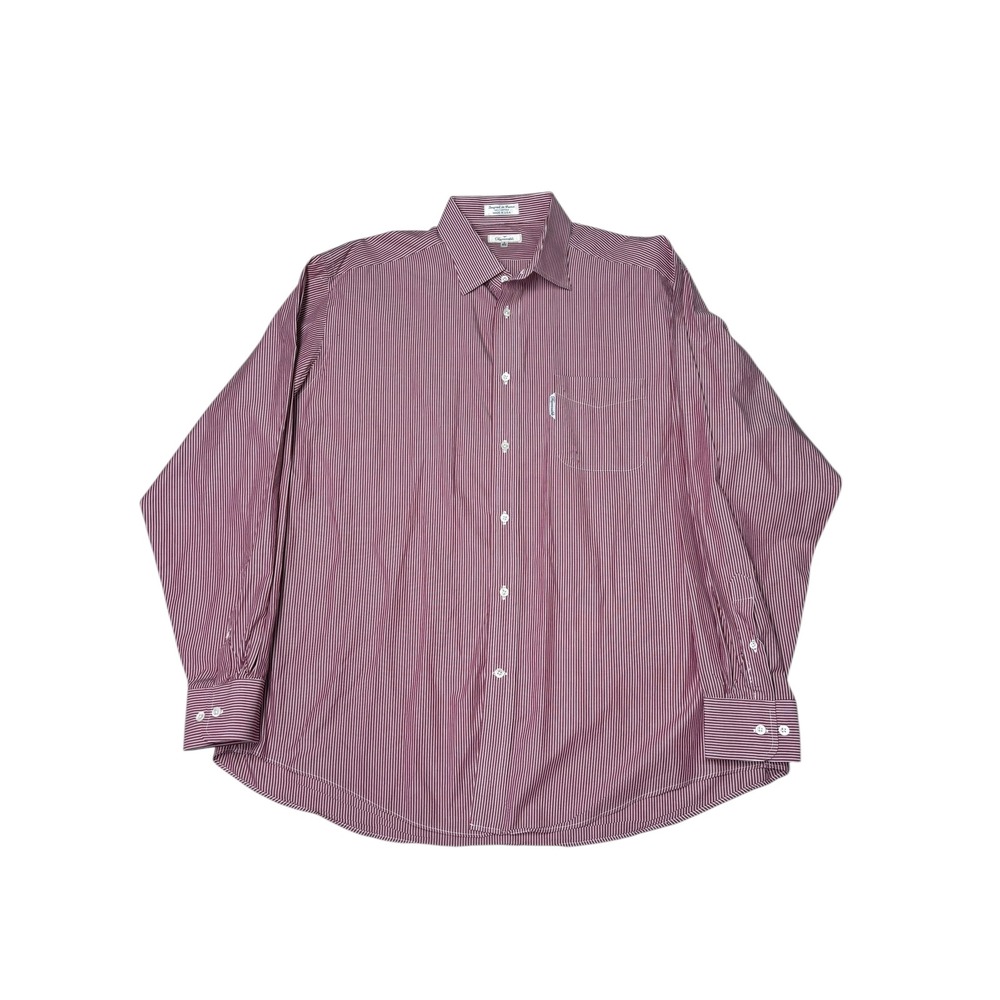 Facconable Red Stripe Button Down Shirt Men's Xl … - image 1